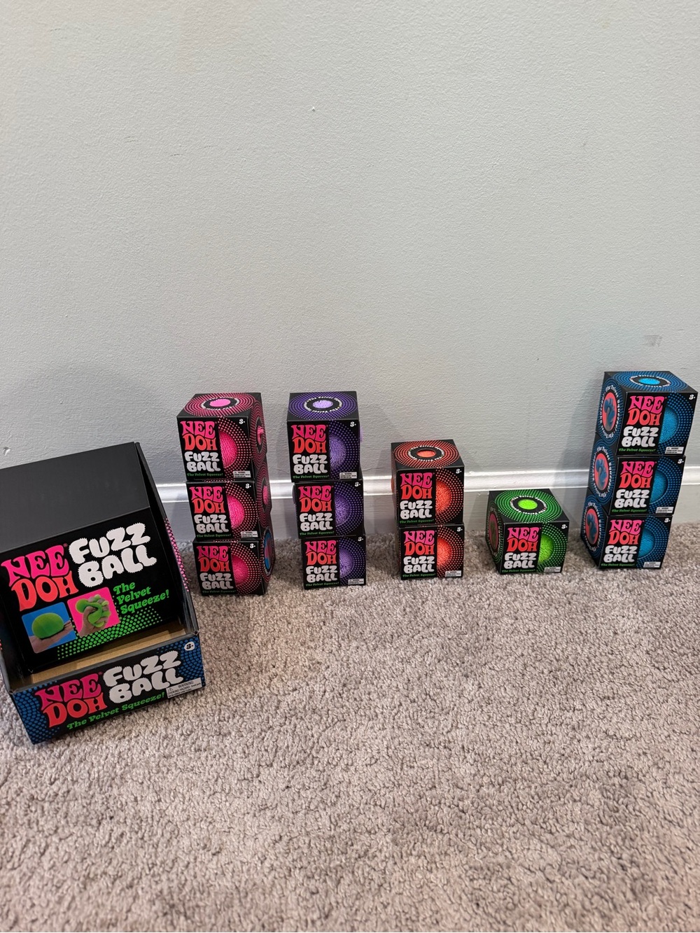 NeeDoh Fuzz Ball - lot of 12 and display box